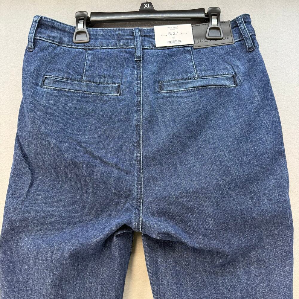 Judy Blue Jeans Women's 5/27 Dark Blue Uptown Funk Patch Pocket Flare NWT - Picture 3 of 15